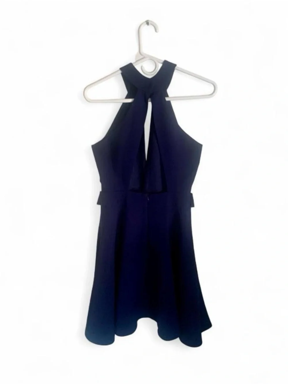 C/MEO breaking heart Collective halter cocktail navy dress Size S